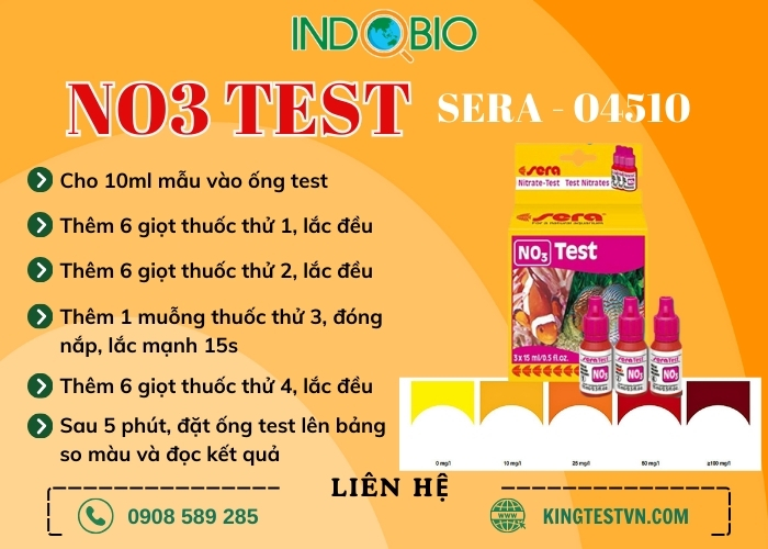 Cách đo NO3 trong nước với Test NO3 Sera 04510: